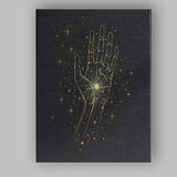 Mystical Cosmic Hand Celestial Energy Gold Line Art Canvas Wall Art Print Decor Picture Ready to Hang