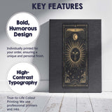 Mystical Tarot Sun Moon Celestial Card Gold Line Art Canvas Wall Art Print Decor Picture Ready to Hang
