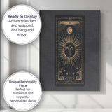 Mystical Tarot Sun Moon Celestial Card Gold Line Art Canvas Wall Art Print Decor Picture Ready to Hang