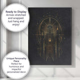Art Deco City Skyline Celestial Gold Line Art Canvas Wall Art Print Decor Picture Ready to Hang