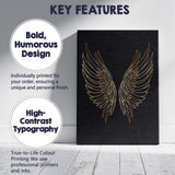 Golden Angel Wings Minimal Line Art Canvas Wall Art Print Decor Picture Ready to Hang