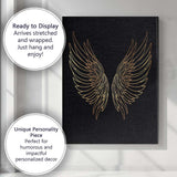 Golden Angel Wings Minimal Line Art Canvas Wall Art Print Decor Picture Ready to Hang