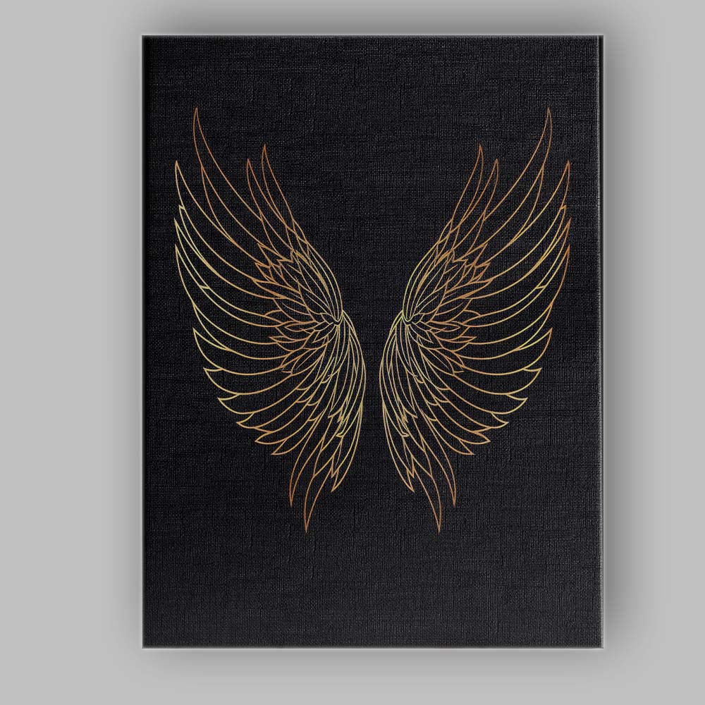 Golden Angel Wings Minimal Line Art Canvas Wall Art Print Decor Picture Ready to Hang