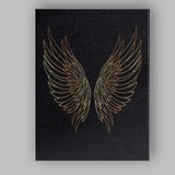 Golden Angel Wings Minimal Line Art Canvas Wall Art Print Decor Picture Ready to Hang