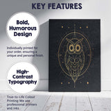 Sacred Geometric Owl Gold Line Art Canvas Wall Art Print Decor Picture Ready to Hang