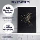 Celestial Hummingbird Gold Line Art Illustration Canvas Wall Art Print Decor Picture Ready to Hang