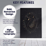 Celestial Swan Gold Line Art Moon And Stars Canvas Wall Art Print Decor Picture Ready to Hang