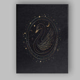 Celestial Swan Gold Line Art Moon And Stars Canvas Wall Art Print Decor Picture Ready to Hang