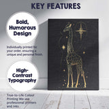 Celestial Giraffe Constellation Gold Line Art Canvas Wall Art Print Decor Picture Ready to Hang