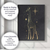 Celestial Giraffe Constellation Gold Line Art Canvas Wall Art Print Decor Picture Ready to Hang