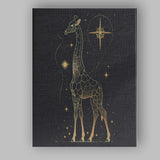Celestial Giraffe Constellation Gold Line Art Canvas Wall Art Print Decor Picture Ready to Hang