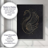 Elegant Swan Minimal Gold Line Art Canvas Wall Art Print Decor Picture Ready to Hang