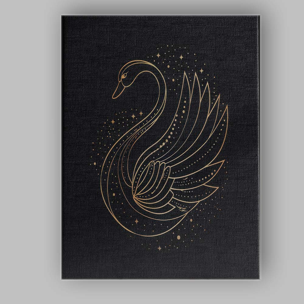 Elegant Swan Minimal Gold Line Art Canvas Wall Art Print Decor Picture Ready to Hang