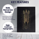 Geometric Zebra Portrait Gold Line Art Canvas Wall Art Print Decor Picture Ready to Hang