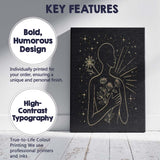 Mindfulness Floral Human Silhouette Gold Line Art Canvas Wall Art Print Decor Picture Ready to Hang