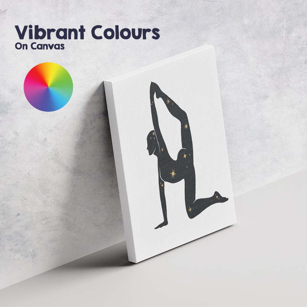 Yoga King Pigeon Pose Silhouette Canvas Wall Art Print Decor Picture Ready to Hang