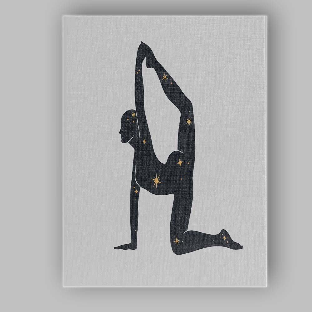 Yoga King Pigeon Pose Silhouette Canvas Wall Art Print Decor Picture Ready to Hang