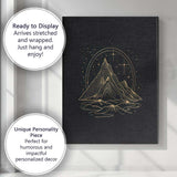 Minimal Mountain Landscape Gold Line Art Canvas Wall Art Print Decor Picture Ready to Hang