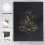 Minimal Mountain Landscape Gold Line Art Canvas Wall Art Print Decor Picture Ready to Hang
