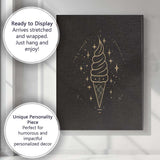 Minimal Soft Serve Ice Cream Gold Line Art Canvas Wall Art Print Decor Picture Ready to Hang