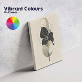 Abstract Black Floral Botanical Contemporary Art Canvas Wall Art Print Decor Picture Ready to Hang