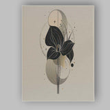 Abstract Black Floral Botanical Contemporary Art Canvas Wall Art Print Decor Picture Ready to Hang