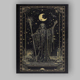 Celestial Grim Reaper Moon Tarot Gothic Canvas Wall Art Print Decor Picture Ready to Hang