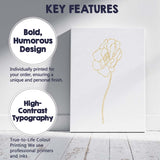 Minimal Gold Poppy Botanical Line Art Canvas Wall Art Print Decor Picture Ready to Hang