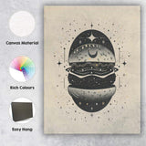 Celestial Gourmet Burger Cosmic Food Illustration Canvas Wall Art Print Decor Picture Ready to Hang