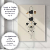 Elegant Lotus Moon Phase Botanical Line Art Canvas Wall Art Print Decor Picture Ready to Hang
