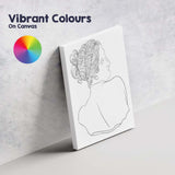 Minimalist Woman Portrait Continuous Line Drawing Canvas Wall Art Print Decor Picture Ready to Hang