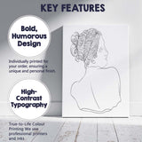 Minimalist Woman Portrait Continuous Line Drawing Canvas Wall Art Print Decor Picture Ready to Hang