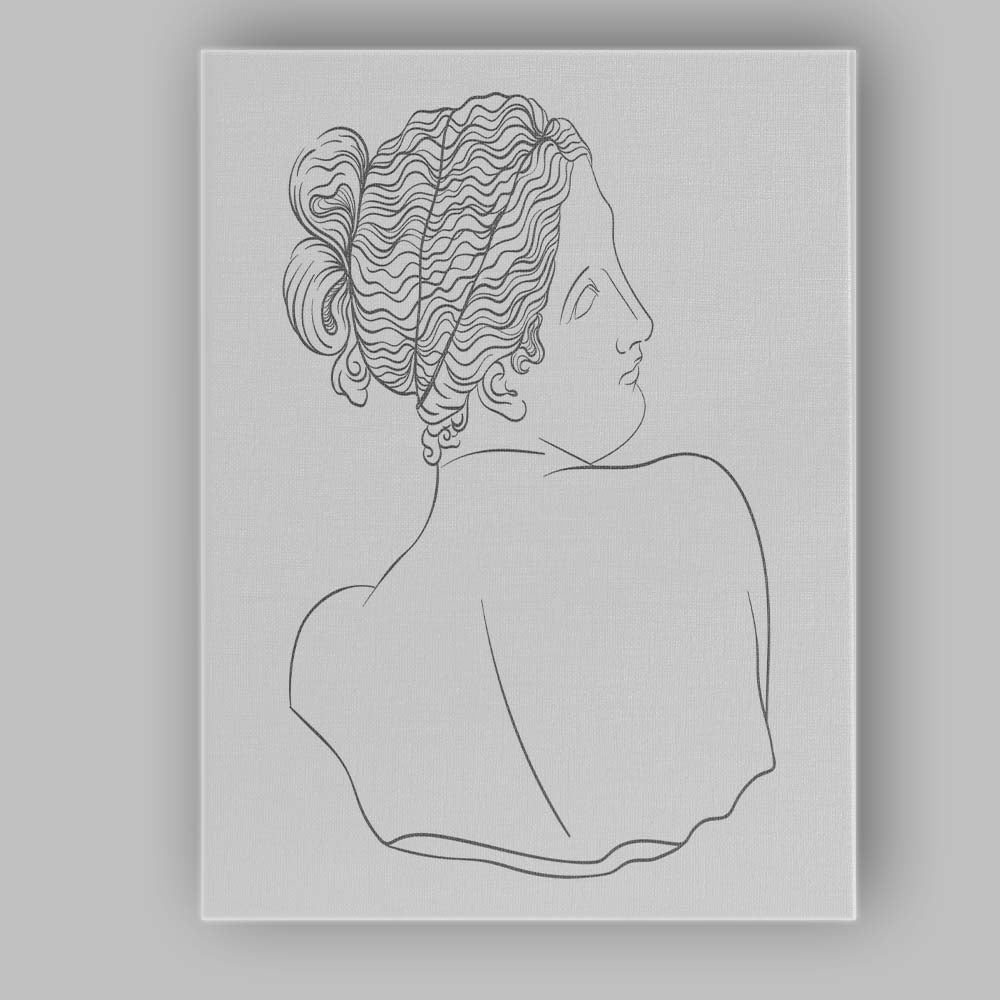 Minimalist Woman Portrait Continuous Line Drawing Canvas Wall Art Print Decor Picture Ready to Hang
