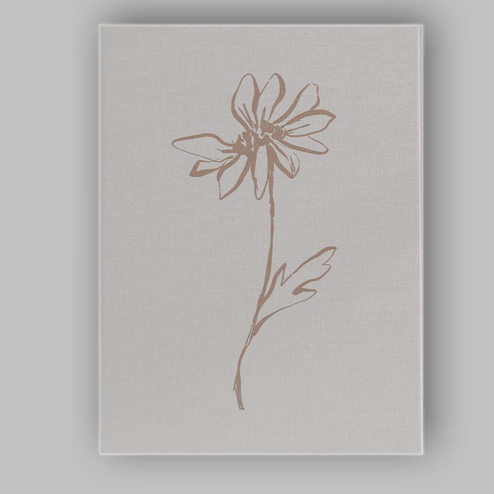 Minimalist Single Wildflower Sketch Botanical Canvas Wall Art Print Decor Picture Ready to Hang