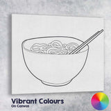 Minimalist Noodle Bowl Chopsticks Kitchen Line Art Canvas Wall Art Print Decor Picture Ready to Hang