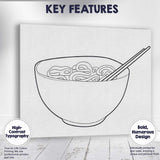 Minimalist Noodle Bowl Chopsticks Kitchen Line Art Canvas Wall Art Print Decor Picture Ready to Hang