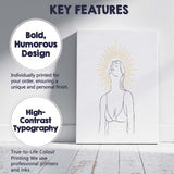 Minimalist Female Portrait Golden Sunburst Line Art Canvas Wall Art Print Decor Picture Ready to Hang