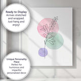 Minimalist Botanical Leaf Line Art Watercolour Shapes Canvas Wall Art Print Decor Picture Ready to Hang