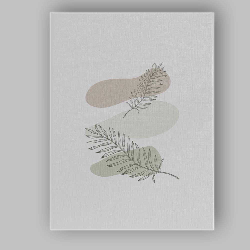 Minimalist Tropical Palm Leaf Botanical Line Art Canvas Wall Art Print Decor Picture Ready to Hang