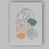 Minimalist Female Portrait One Line Abstract Canvas Wall Art Print Decor Picture Ready to Hang