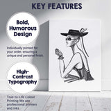Elegant Monochrome Fashion Woman Watercolour Portrait Canvas Wall Art Print Decor Picture Ready to Hang