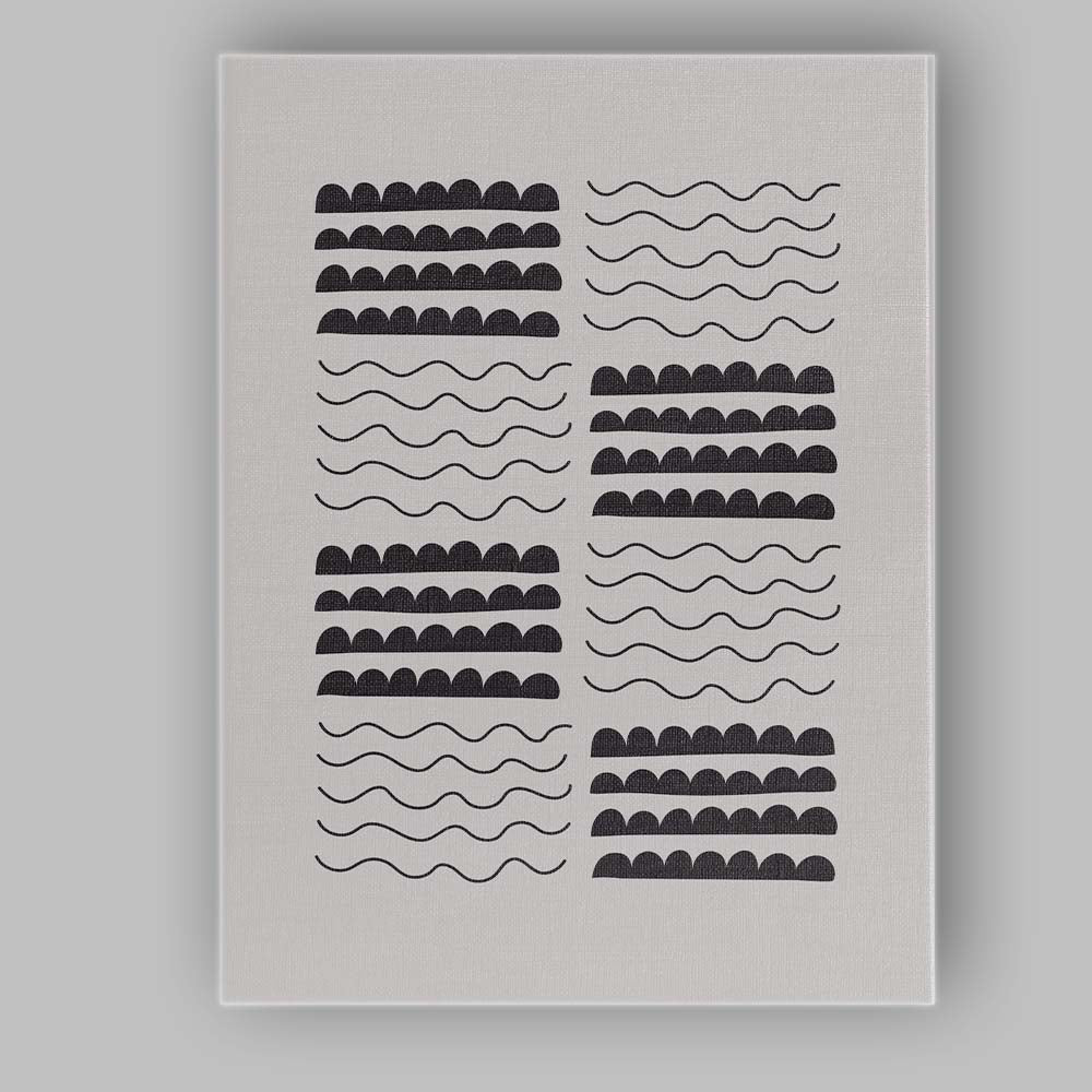 Scandinavian Black Geometric Wave Pattern Abstract Canvas Wall Art Print Decor Picture Ready to Hang