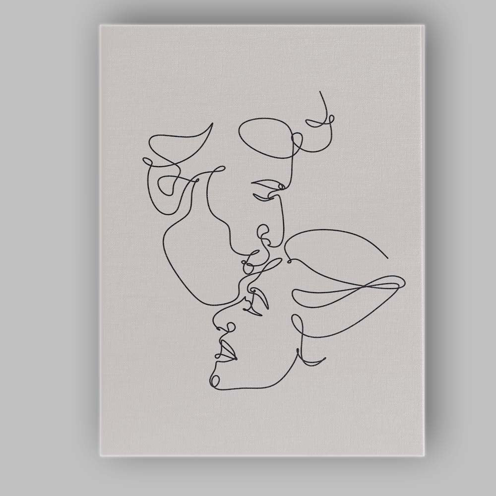 Abstract Continuous Line Face Portrait Modern Canvas Wall Art Print Decor Picture Ready to Hang