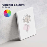 Delicate Wildflower Botanical One Line Drawing Canvas Wall Art Print Decor Picture Ready to Hang