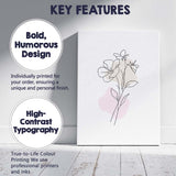 Delicate Wildflower Botanical One Line Drawing Canvas Wall Art Print Decor Picture Ready to Hang