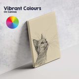 Detailed Kitten Portrait Pen Sketch Canvas Wall Art Print Decor Picture Ready to Hang