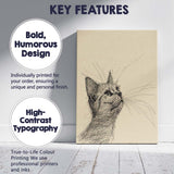Detailed Kitten Portrait Pen Sketch Canvas Wall Art Print Decor Picture Ready to Hang