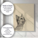 Detailed Kitten Portrait Pen Sketch Canvas Wall Art Print Decor Picture Ready to Hang