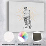 Classical Venus De Milo Statue Line Art Canvas Wall Art Print Decor Picture Ready to Hang