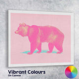 Pop Art Pink Brown Bear Minimalist Wildlife Canvas Wall Art Print Decor Picture Ready to Hang